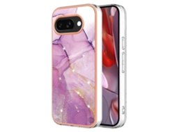 Capa De Tpu Com Padrão De Mármore Imd Galvanizada Para Google Pixel 9a