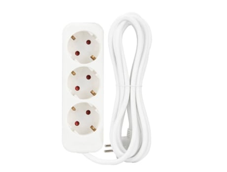 Bloco 3 Tomadas Sem Interruptor 1,4Mts Branco
