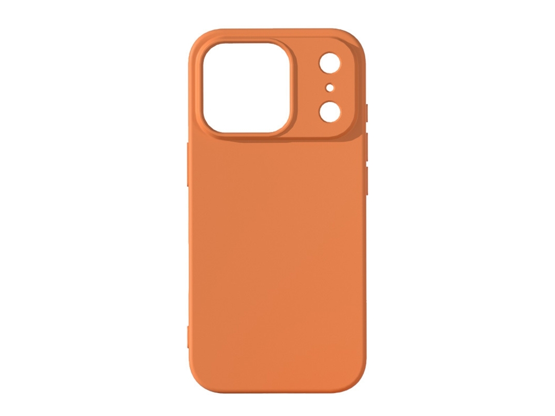 Capa Para Iphone 17 Pro Em Silicone Líquido Laranja, Totalmente Macia.