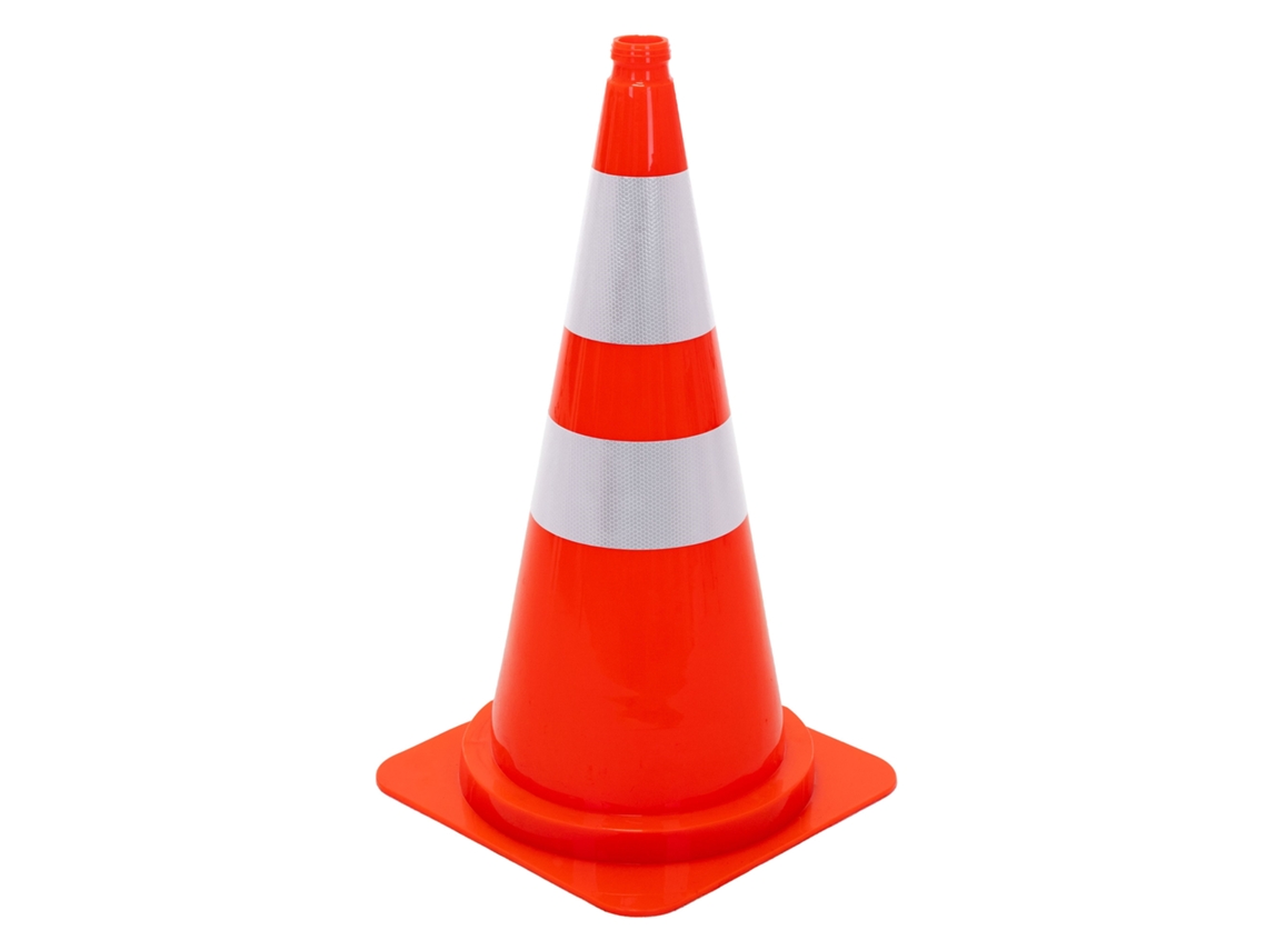 Cono De Sinalização Rodoviária Ecd Germany De 75 Cm, Laranja Com 2 Faixas Refletoras