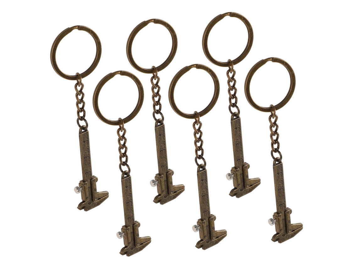 Mini Paquímetro Portátil De Liga Zinco Com Chaveiro, 6 Peças Leves