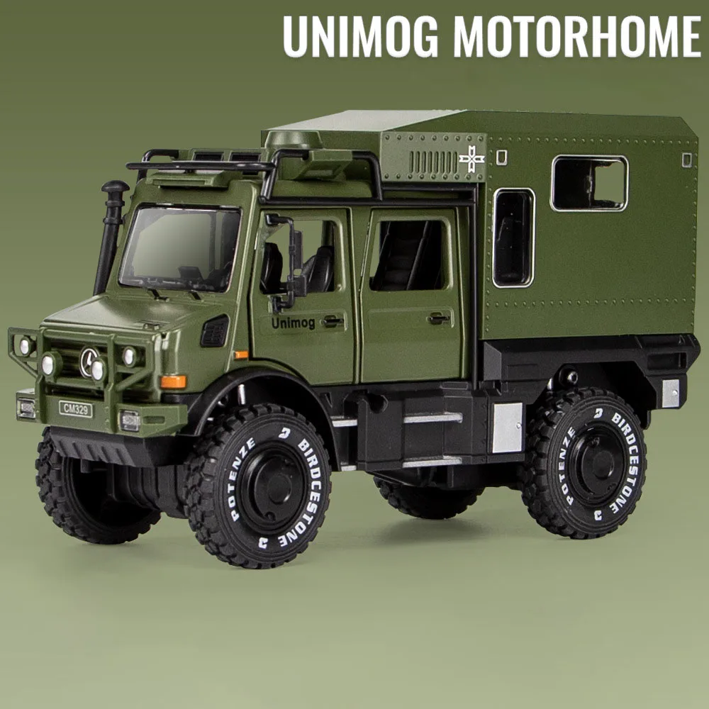 (unimog Verde) Escala 1:28 - Modelo De Veículo Recreativo/de Camping, Brinquedo, Presente Para Meninos
