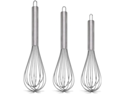 Conjunto De 3 Batedores De Arame Em Aço Inoxidável, Perfeitos Para Uso Manual