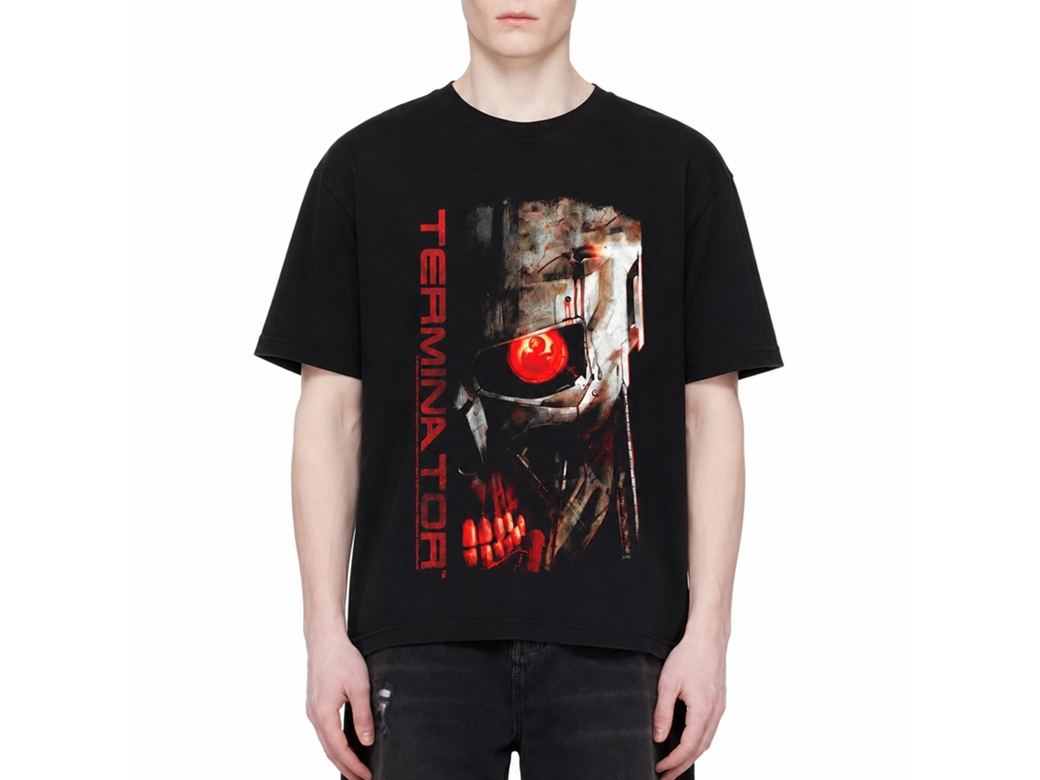 Rockinstone Terminator Red Eye Black Adult T-shirt Size:xxxl