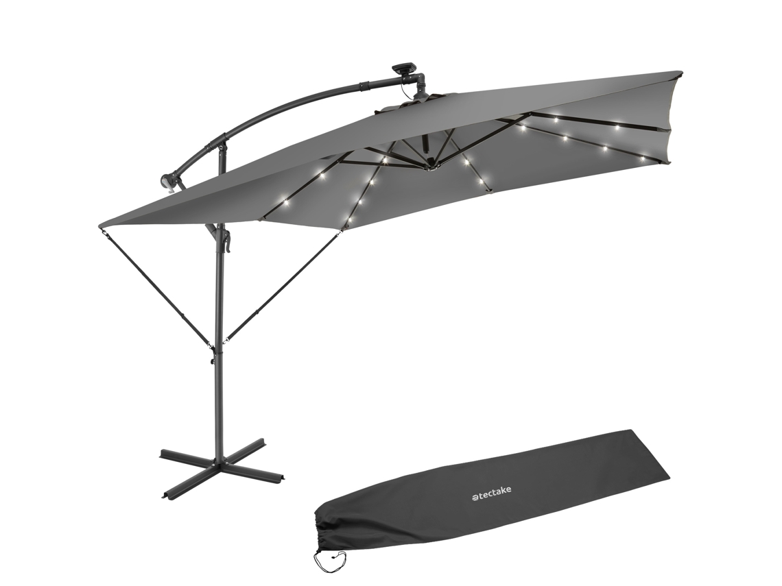 Guarda-Sol Sunna com Luzes Solares Led e Manivela 2 5 X 2 5 M TECTAKE