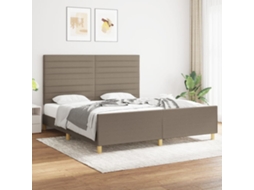 Vidaxl Cama Sem Colchão 180x200 Cm Tecido Castanho-acinzentado