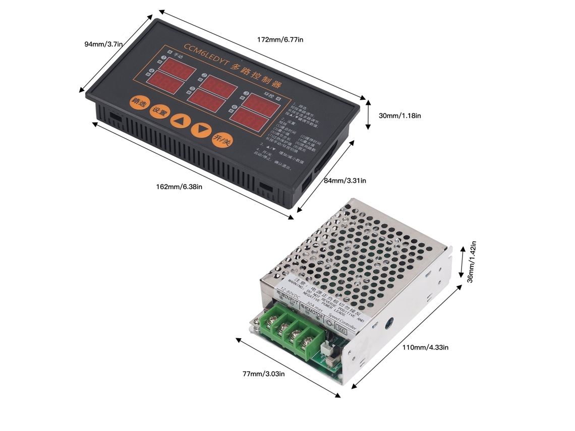 Controlador De Velocidade Pwm Dc Motor Laxiscreed Com Visor Digital E Controlo De Seis Canais