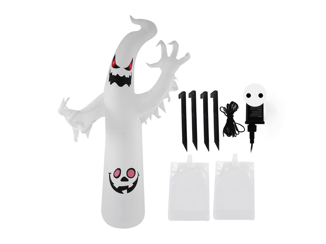 Laxiscreed Fantasma De Halloween Inflável 2,4m Com Luzes Led Coloridas Para Exterior Ip44