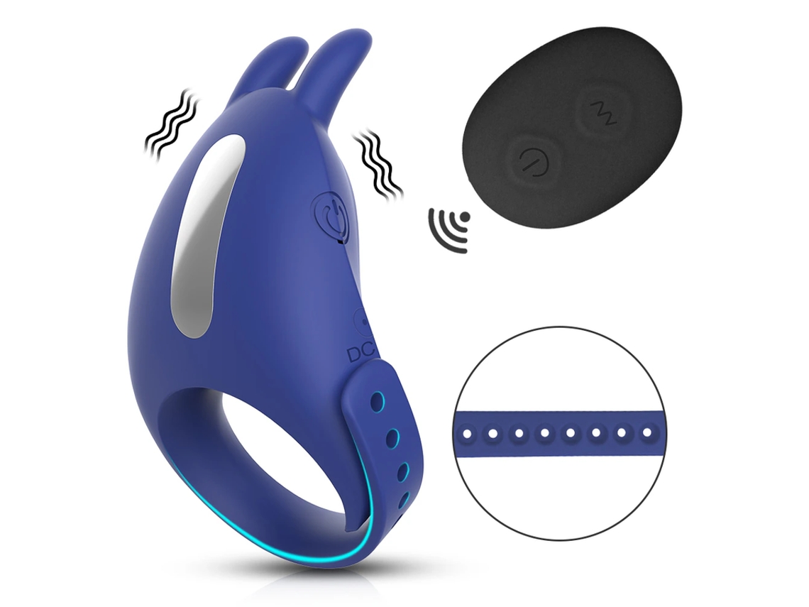 Vibrador Ajustvel De Controle Remoto Com 7 Modos De Vibrao Para Homens (azul)