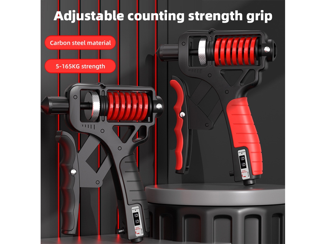 Trainer De Força De Grip Ajustável Com Design Ergonômico Contador Aço Carbono Mola Dupla 5-165kg