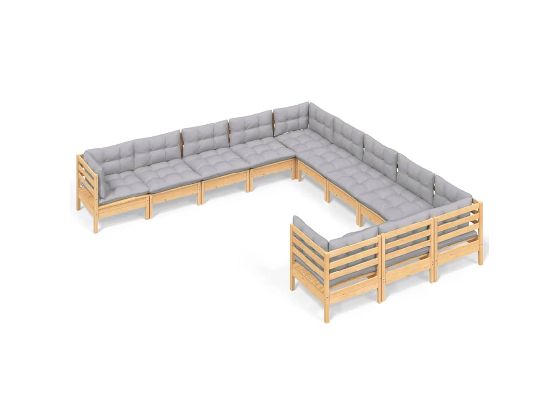 Garden Lounge Set, Garden Lounge Sets Vidaxl Cinzeto Madeira De Pinho (n/a)