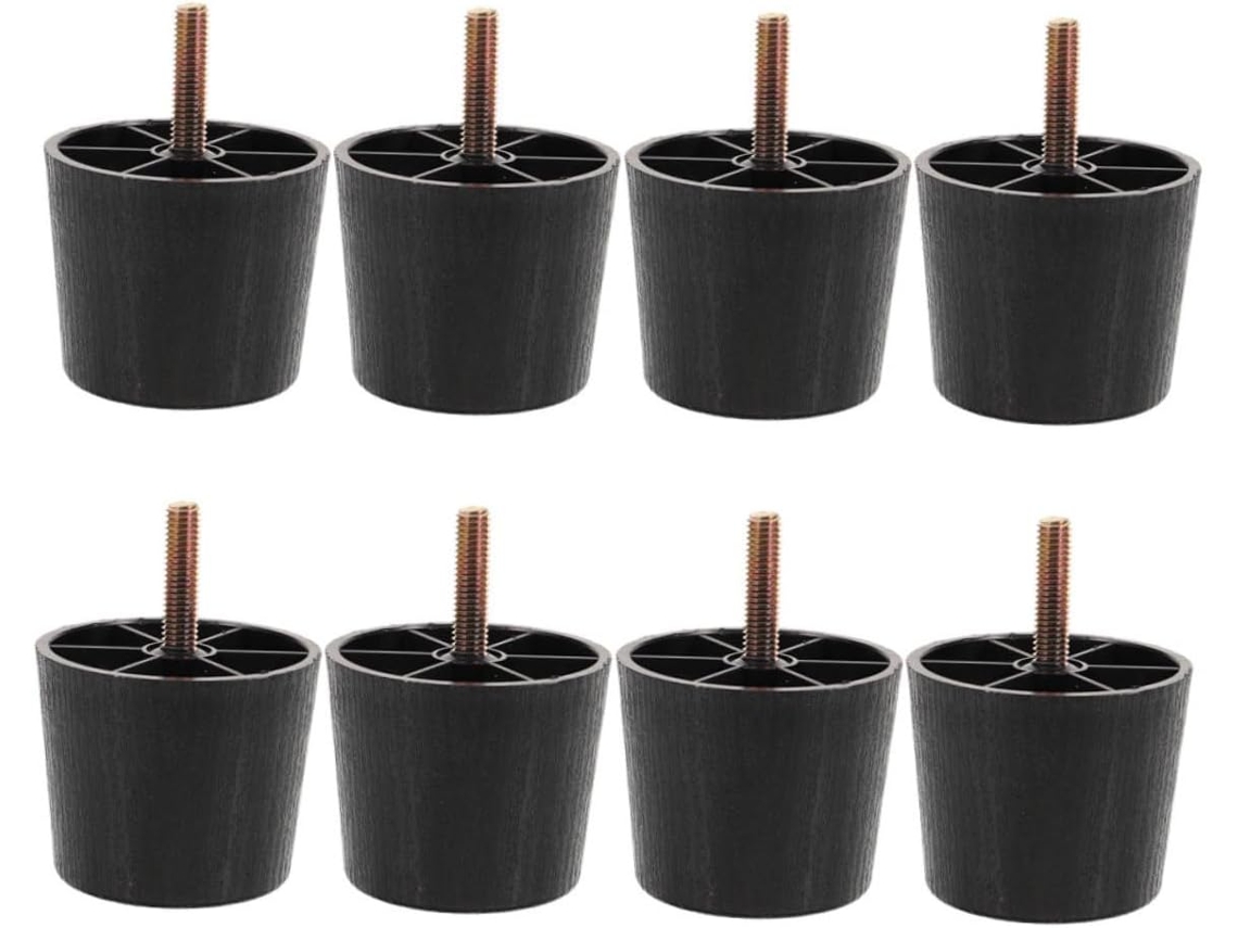 Popetpop Conjunto De 8-niveladores Pés Para Móveis Com Parafusos, Elevadores De Pés Plástico Para Sofás, Mesas E