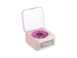 Coluna Bluetooth retrô: ruído branco e som vinil. Mini sem fios, alta qualidade.