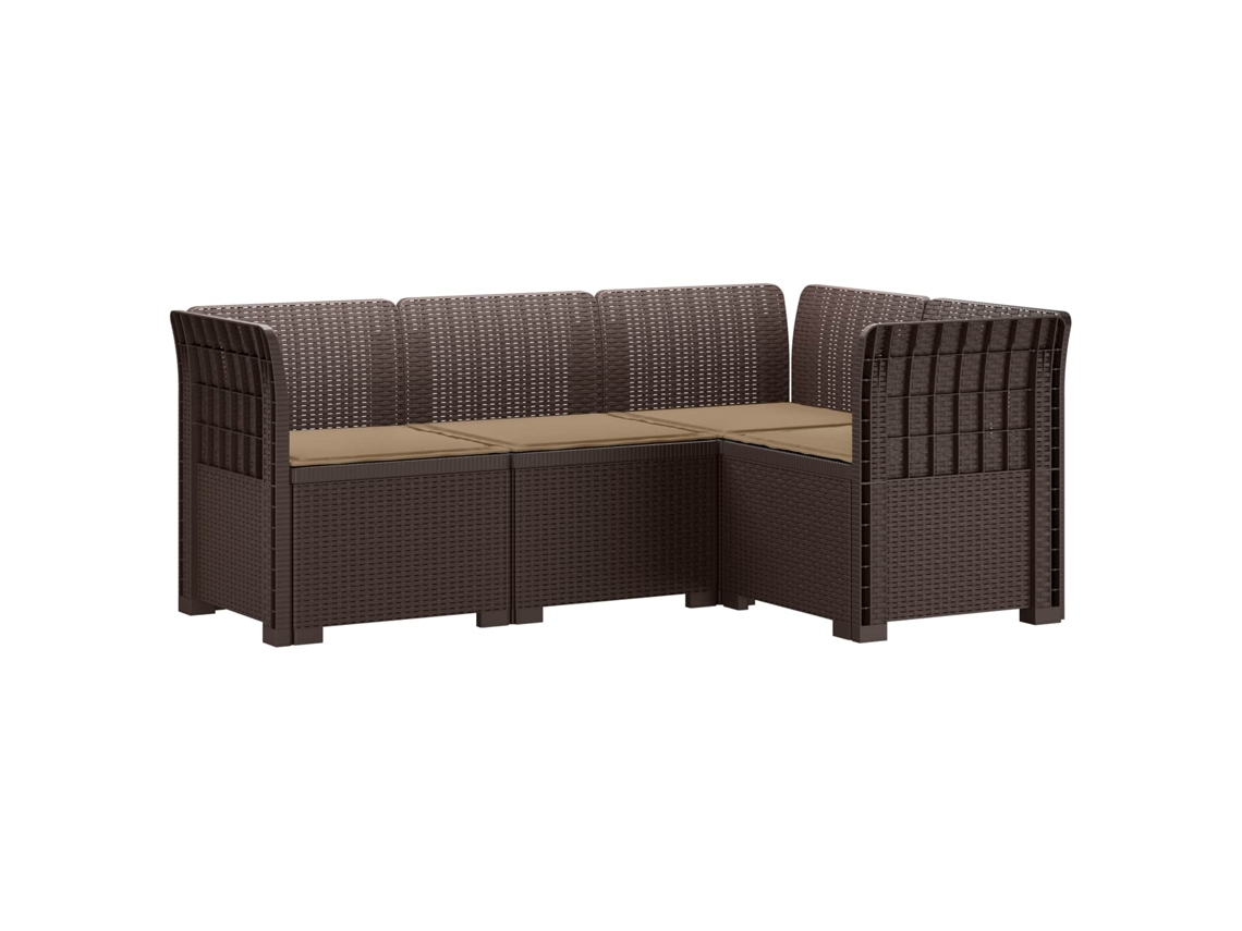 Maison Exclusive - Sofá De Jardim Para 4 Pessoas Com Almofadas Visual Rattan Pp