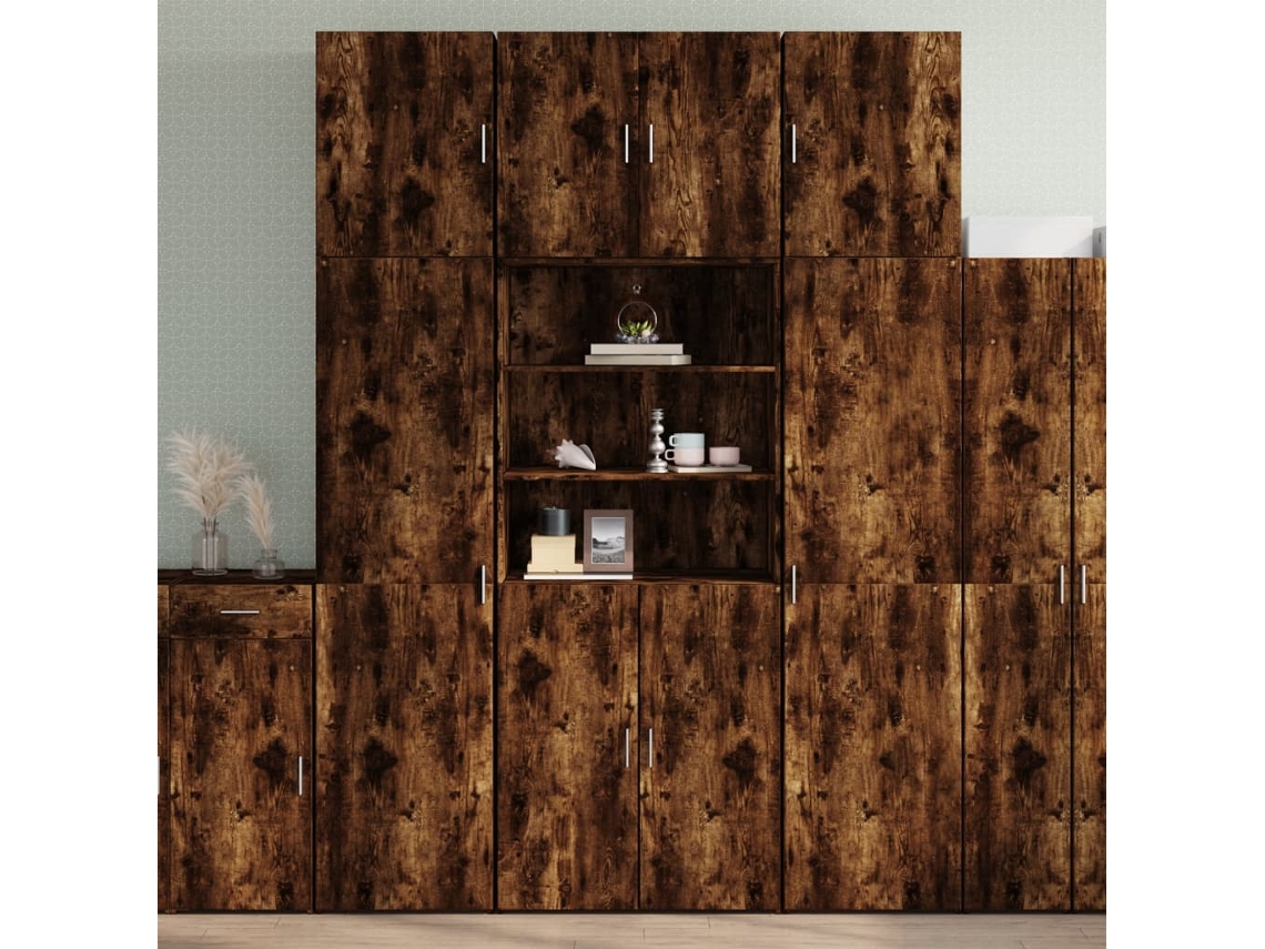 Mueble Alto 80x42,5x249cm Derivados de Madera de Roble Ahumado