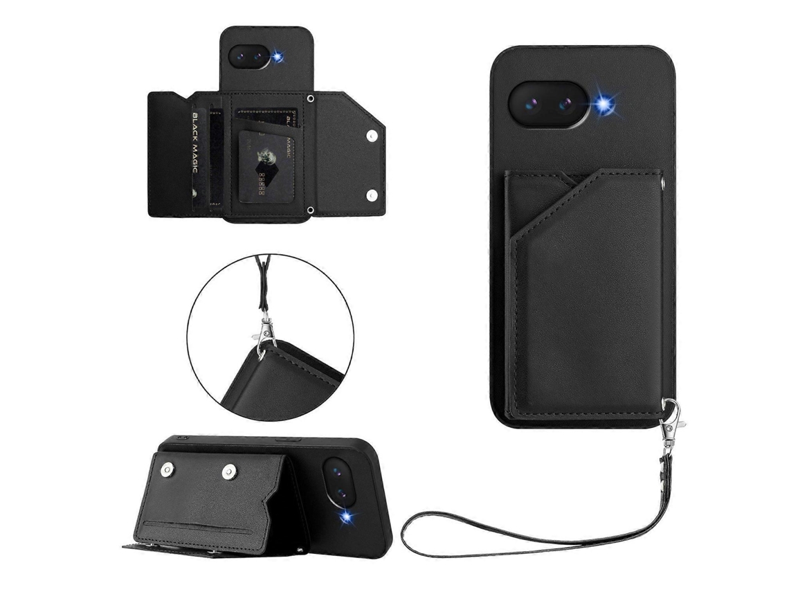 Capa Com Suporte Para Cartão E Alça De Pulso Para Google Pixel 9a