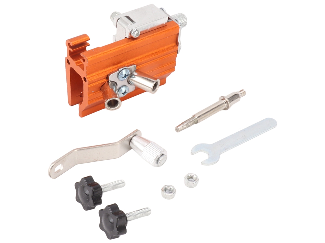 Kit Primerox Gabarito para afiar motosserras manuais com manivela portátil para jardineiros.