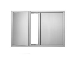Porta Dupla De Acesso Para Cozinha Exterior Em Aço Inox 914x610mm Tekmaquinas