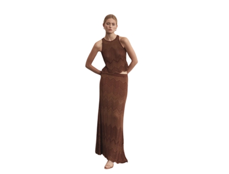 Top De Mulher Akep Scollo Oblò Viscose Castanho (m)