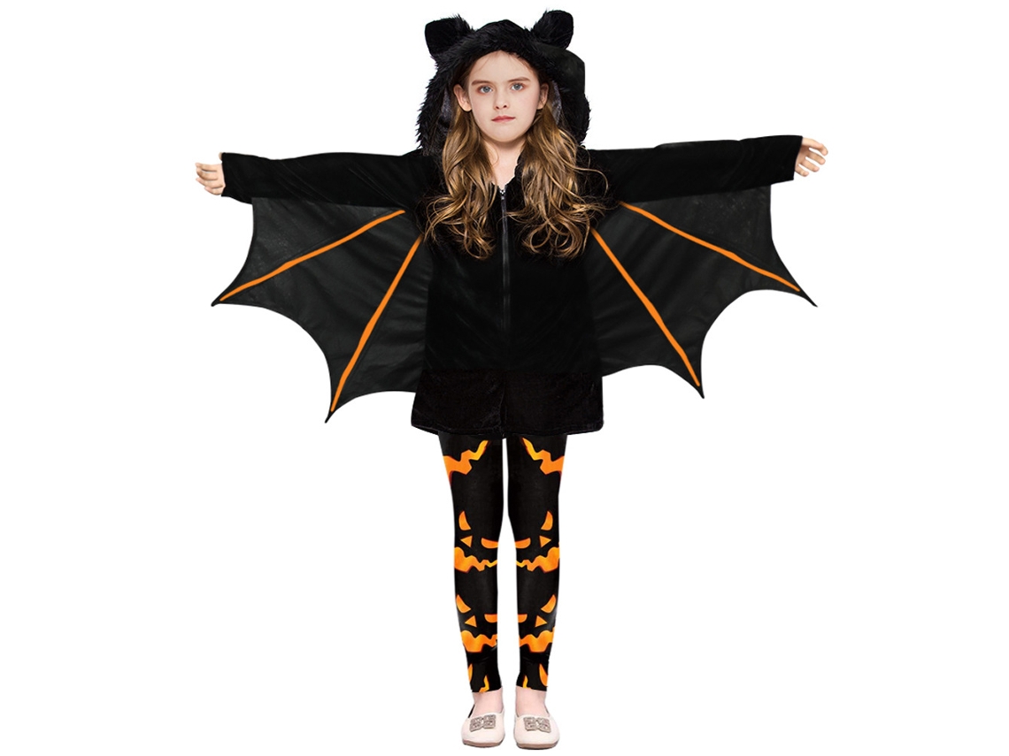 Fantasia de Morcego de Lã Infantil Fantasia de Morcego Voador Fuzzy Abóbora Roupa Externa Superior Calças Estilo 7 150Cm