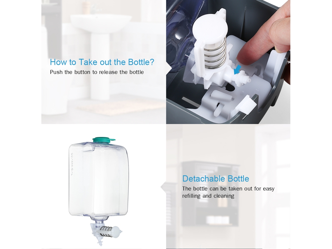 Laxiscreed Dispensador De Sabonete Manual Parede 1000ml, Compatível Com Sabonete De Mãos, Para Uso Comercial Ou Doméstico