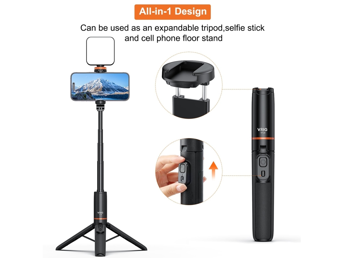 2026 palo Selfie com Tripé para Iphone, Tripé de Mesa e Celular, Ideal para Fotografias e Vídeos