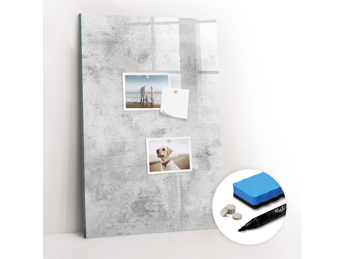Quadro Magnético Decorativo Muro De Concreto Para A Sala De Estar Espelharte (40x60 Cm)