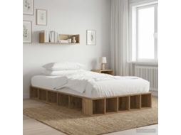 Vidaxl Estrutura De Cama Com Armazenamento Carvalho Artisian