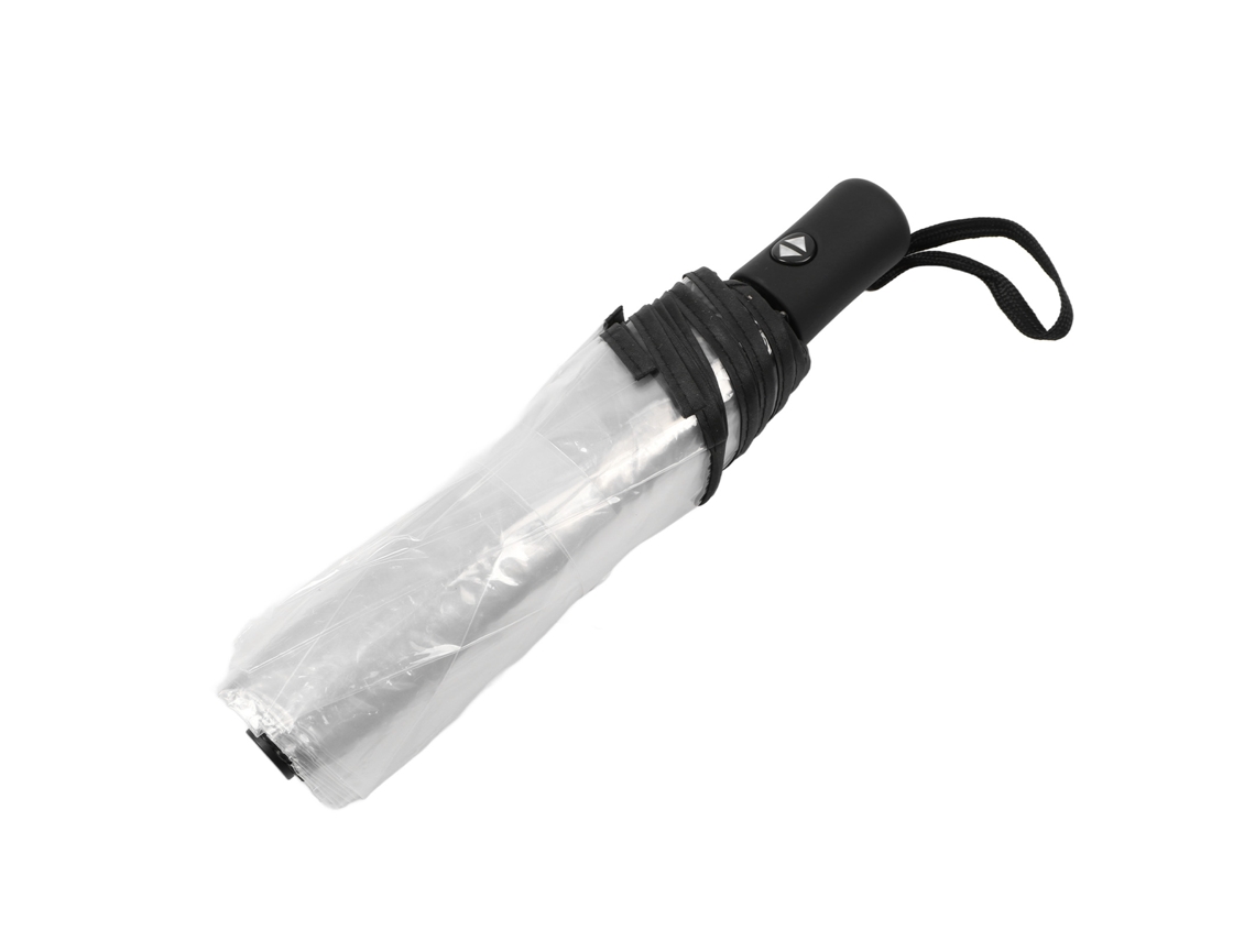 GUARDA CHUVA Transparente Automático Plegável 8 Nervuras Preto para Viagem e Casamento | S/MARCA