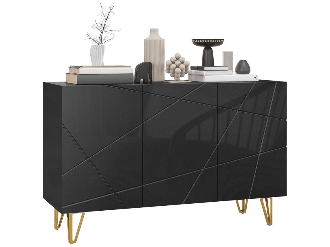 Armário Microondas 2 Armários Gaveta MDF Madeira Branca 90x30x94cm ZENCORE SERVICES