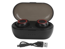 Aetheria fone de Ouvido Bluetooth 5.0 Sem Fio Earbuds Estéreo Controle Táctil com Caixa de Carregamento Preto Vermelho