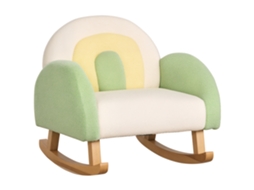 Balanço, Cor Verde A De Balanço Para Crianças Pequenas. Design Fofo. Pele De Carneiro Sintética. Madeira De Eucalipto. Verde Bege Amarelo. Btforus
