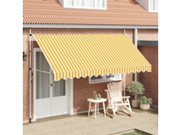 Vidaxl Toldo Retrátil Manual 400 Cm Riscas Laranjas E Brancas