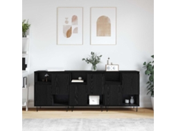 Vidaxl Buffet 3 Unid. Carvalho Preto 60 X 35 X 70 Cm