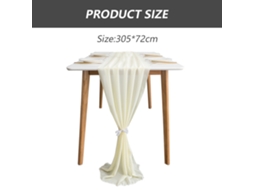Corredor de Mesa Lindo 72 Cm * 305 Cm para Festa de Casamento Decoração de Chá de Panela Festa de Aniversário Bolo Decorações de Mesa Branco Marfim