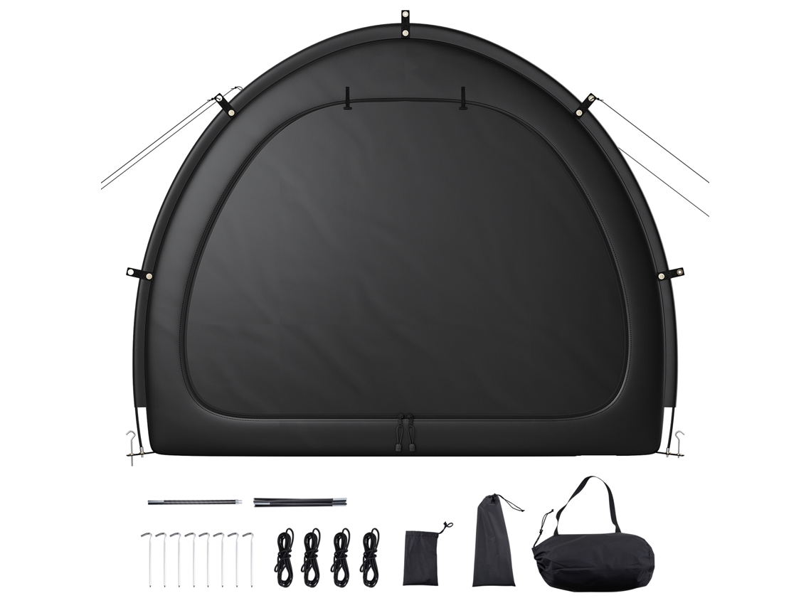 Barraca de Acampamento para Bicicletas, Impermeável em Formato Leque 1706x2011x792mm com Janela Ventilada, Fibra Vidro Alta Resistência e Zíperes