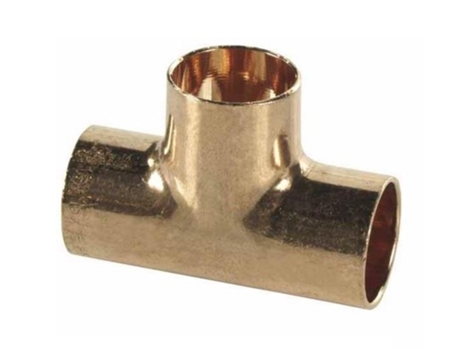 Acessório de Tubo Tê Junção de Cobre para Solda 28X28X28 mm Instalação de Água