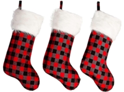 Meias De Natal Com Pegadas De Animais De Estimação, Meias Xadrez De Estopa, Meias Penduradas... Olysi Shop