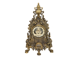 Relógio De Mesa Europeu Vintage Com Movimento Semi Mecânico Quartzo Metal