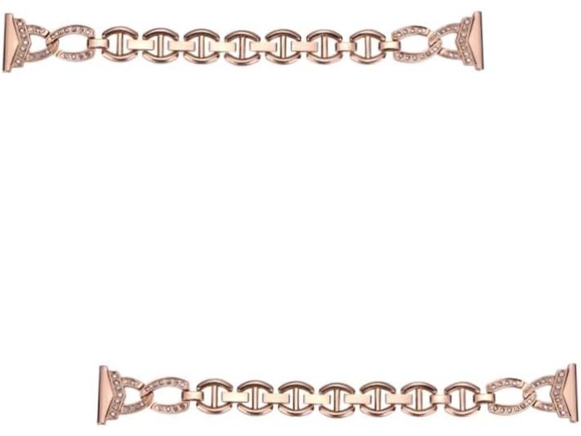 Conjunto De 2 Pulseiras Relógio Com Diamantes, Luxo, Em Aço