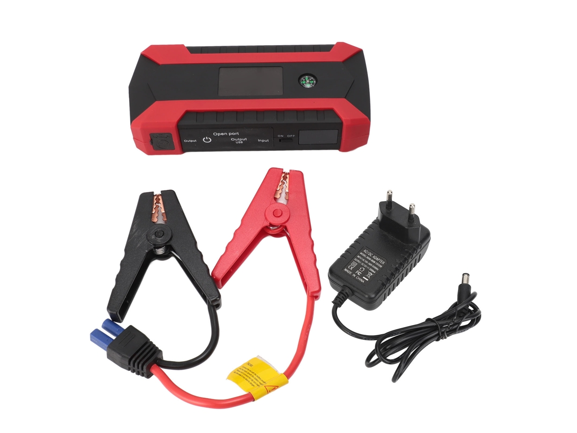 Arrancador portátil de bateria para carro 12 V 1000A com 15000mAh, 4 USB, carga rápida, 3 modos de lanterna | S/MARCA