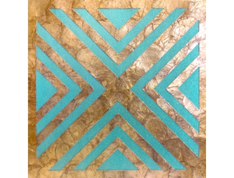 Lu06-12 Painel de Parede 3D Bege Turquesa Bronze WALLFACE