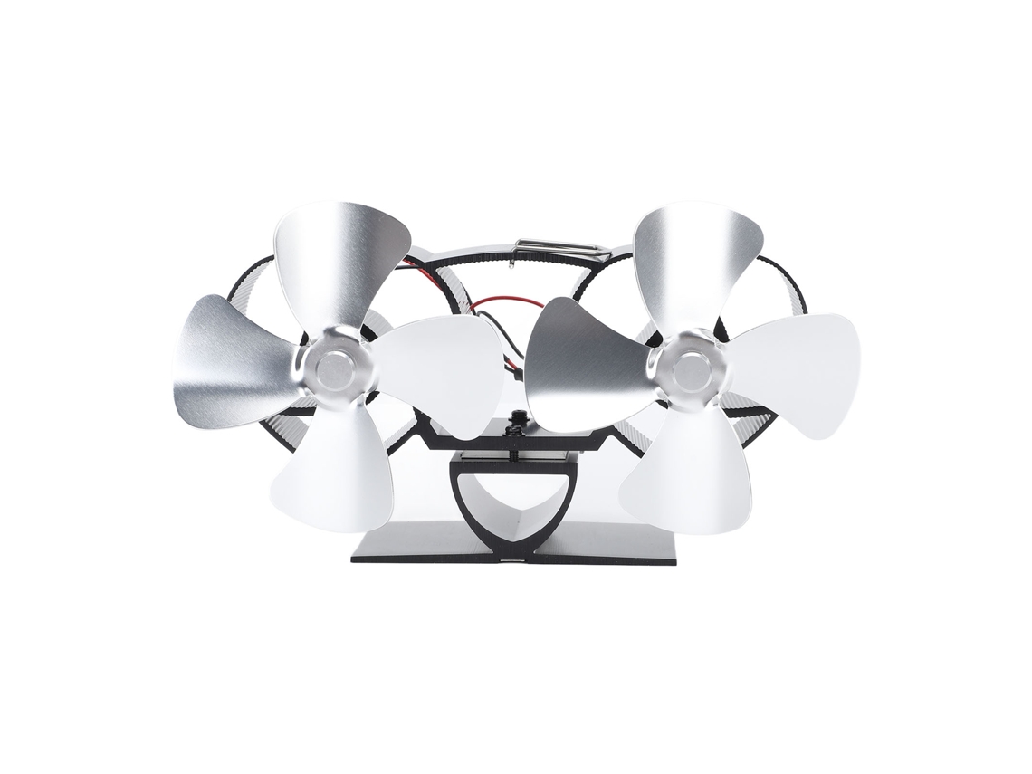 Ventilador de lareira Primerox com 4 pás de liga de alumínio preta