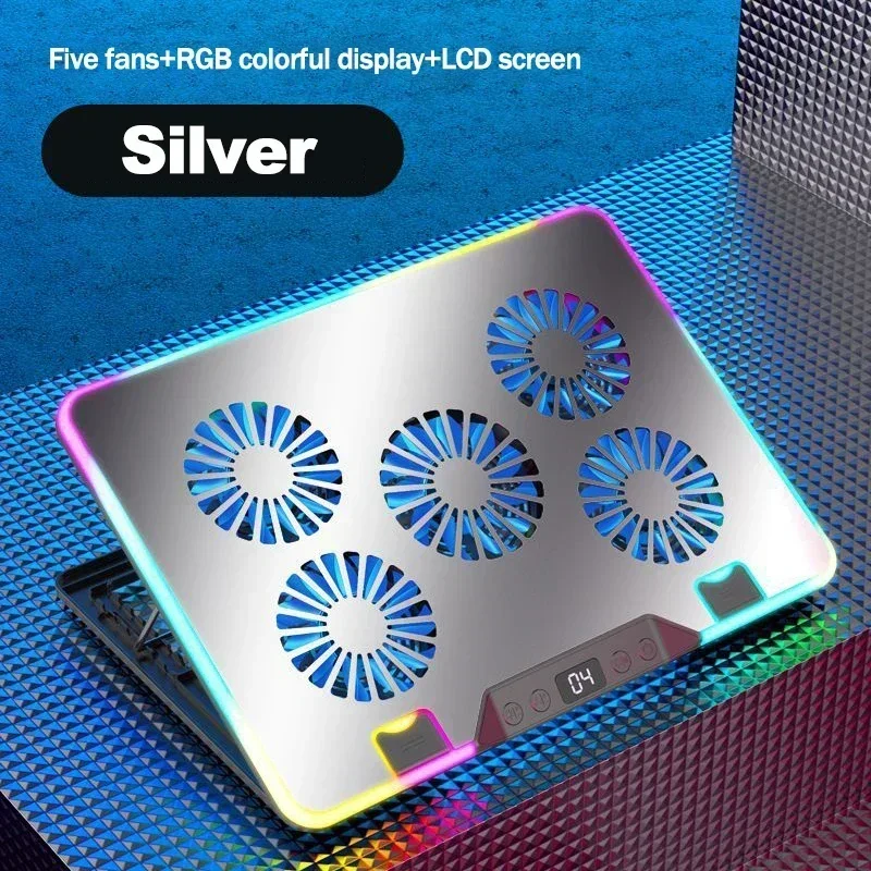 5 Ventoinhas, Suporte de Resfriamento para laptops de 11 a 17,3 polegadas MDUG