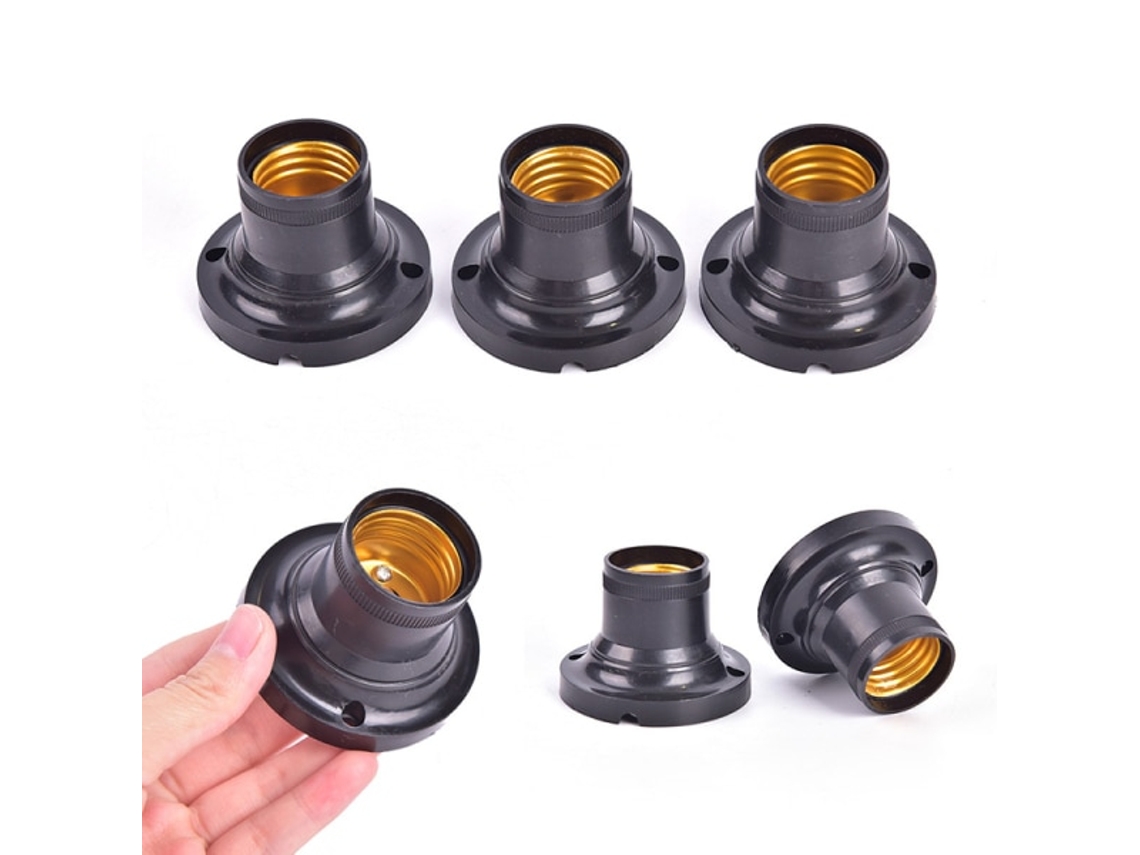 Conjunto de 10 Soquetes para Lâmpada Led E27, Preto BRILVIBERA