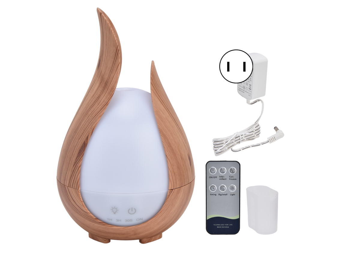 Umidificador Aromaterapia 200ml Luz Noturna LED 7 Cores Controle Remoto 100-240V Plug US S/MARCA