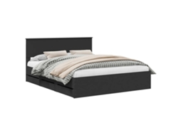 Estrutura de Cama MAISON EXCLUSIVE Preto 160 X 200 cm Madeira de Engenharia