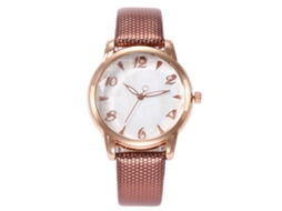 Relógio de Pulso Feminino Vansvar de Couro Pu com Movimento Quartz Estilo Simples Marrom