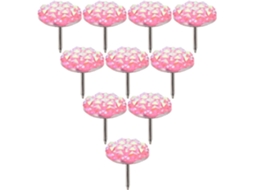 Tachinhas decorativas, fáceis de usar em quadrados de cortiça, design elegante, 30 peças, resina rosa e metal, leves para