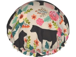 Touca De Banho Com Estampa Floral Vaca – Reutilizável, Dupla Camada, Item Essencial Para Viagens, Hotel, Salão De Beleza